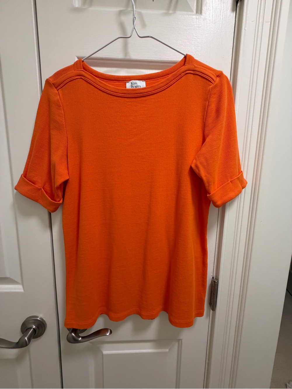 Kim Rogers Girls' Orange Short-Sleeve Knit Top